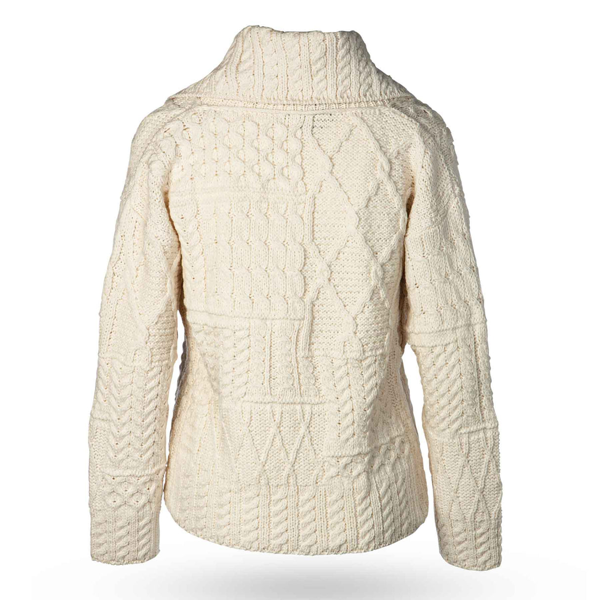 Patchwork Aran Knit Cardigan, Cream - Creative Irish Gifts