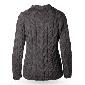 Supersoft Cabled Raglan Aran Knit Sweater, Black - Creative Irish Gifts