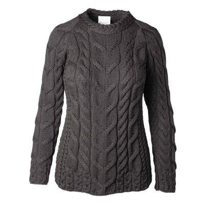 Supersoft Cabled Raglan Aran Knit Sweater, Black - Creative Irish Gifts
