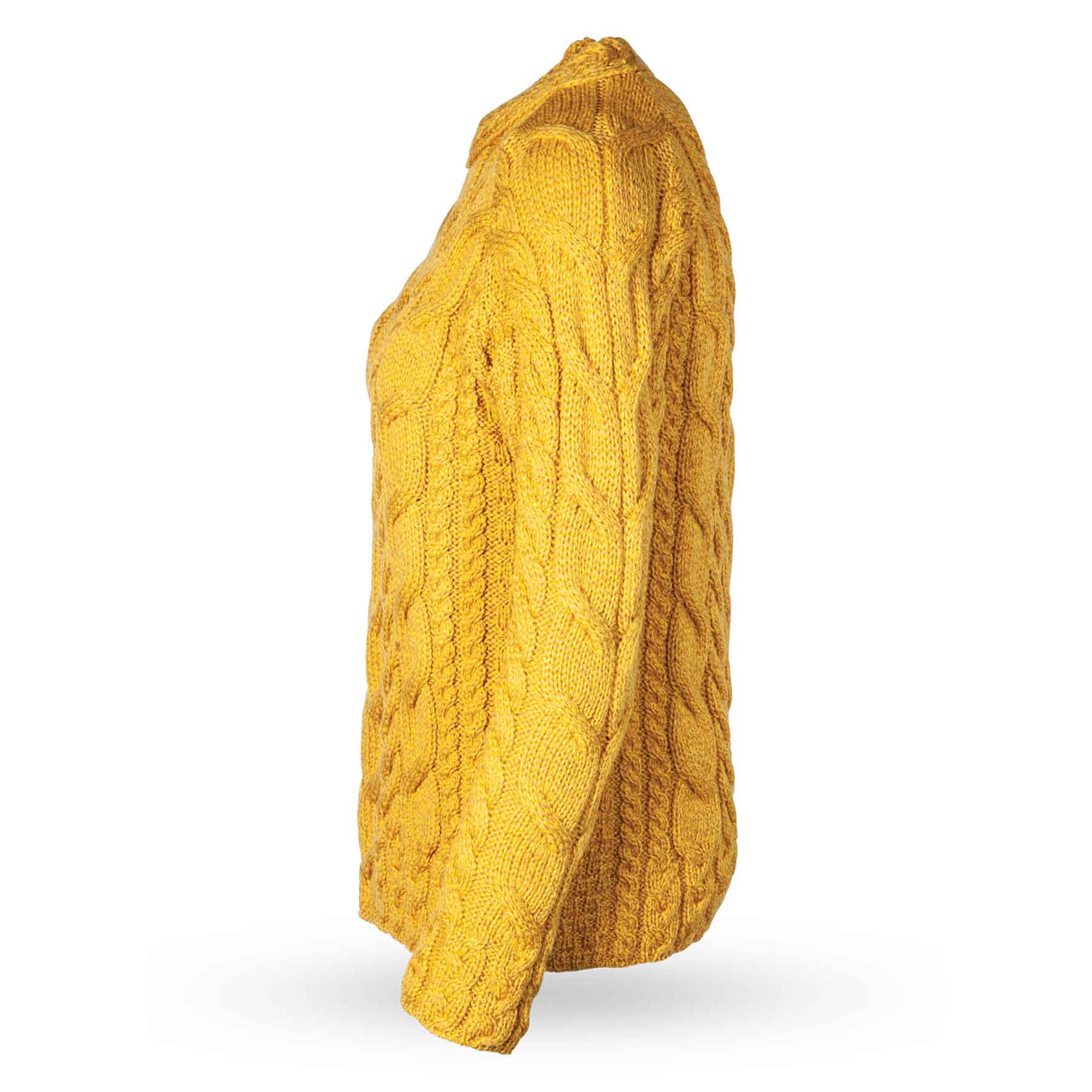 Supersoft Cabled Raglan Aran Knit Sweater, Mustard Yellow - Creative Irish Gifts