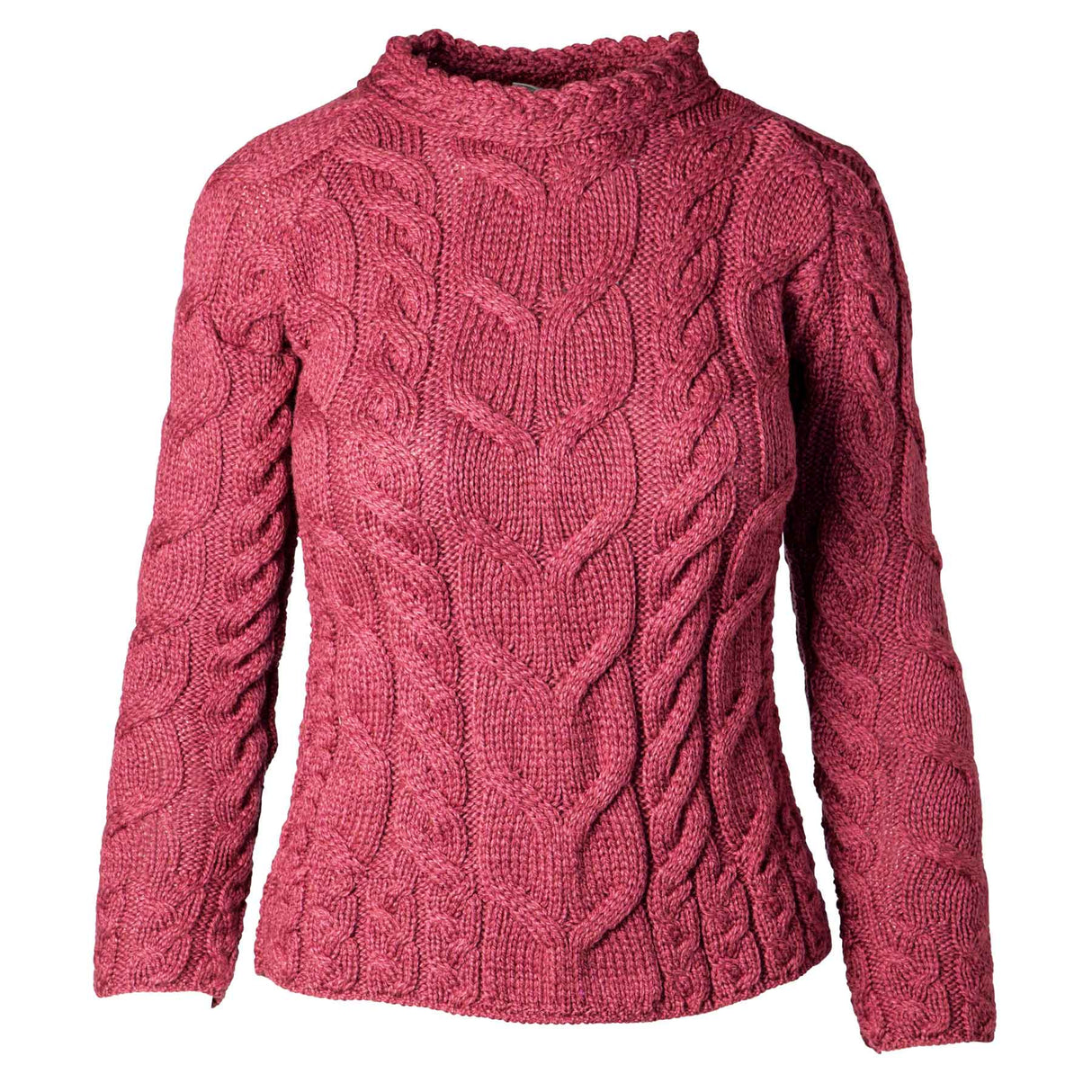 Supersoft Cabled Raglan Aran Knit Sweater, Purple - Creative Irish Gifts