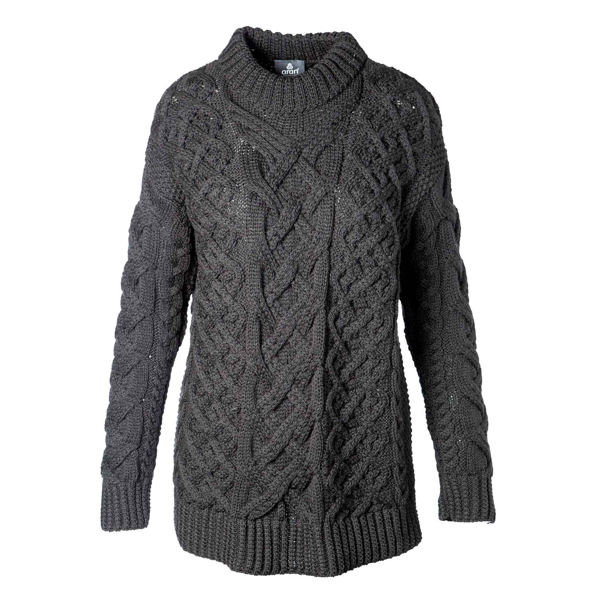 Oversized Aran Knit Sweater, Black - Creative Irish Gifts