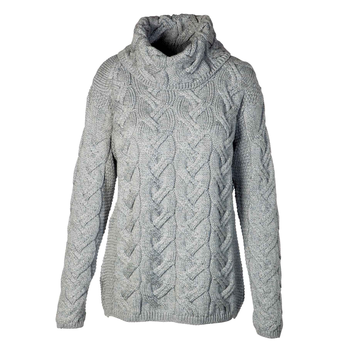 Supersoft Turtleneck Aran Knit Sweater, Denim Blue - Creative Irish Gifts