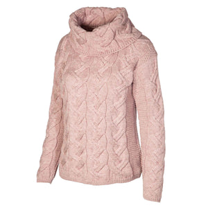 Supersoft Turtleneck Aran Knit Sweater, Lilac - Creative Irish Gifts