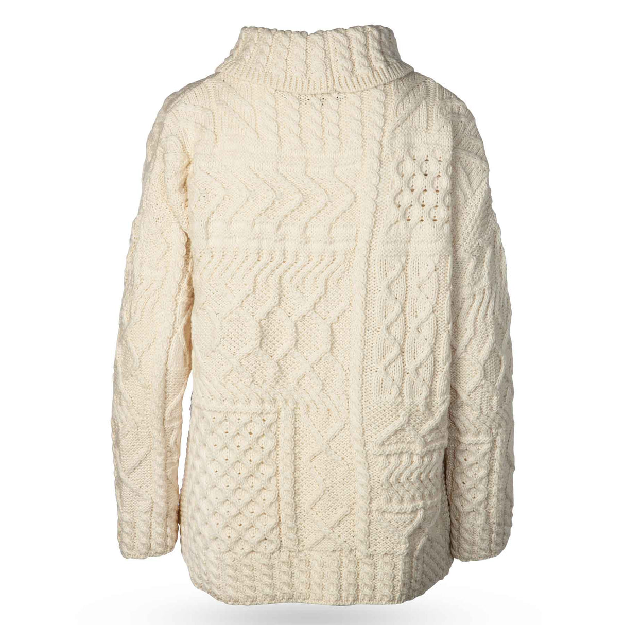 Oversized Patchwork Aran Knit Sweater, Cream - Creative Irish Gifts