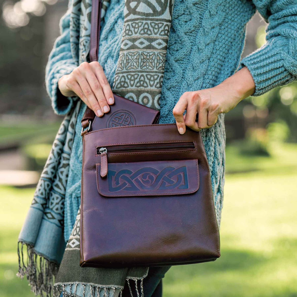 Irish leather crossbody bags Clearance