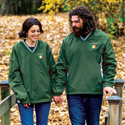 Personalized Pullover Windbreaker - Irish Flag - Creative Irish Gifts