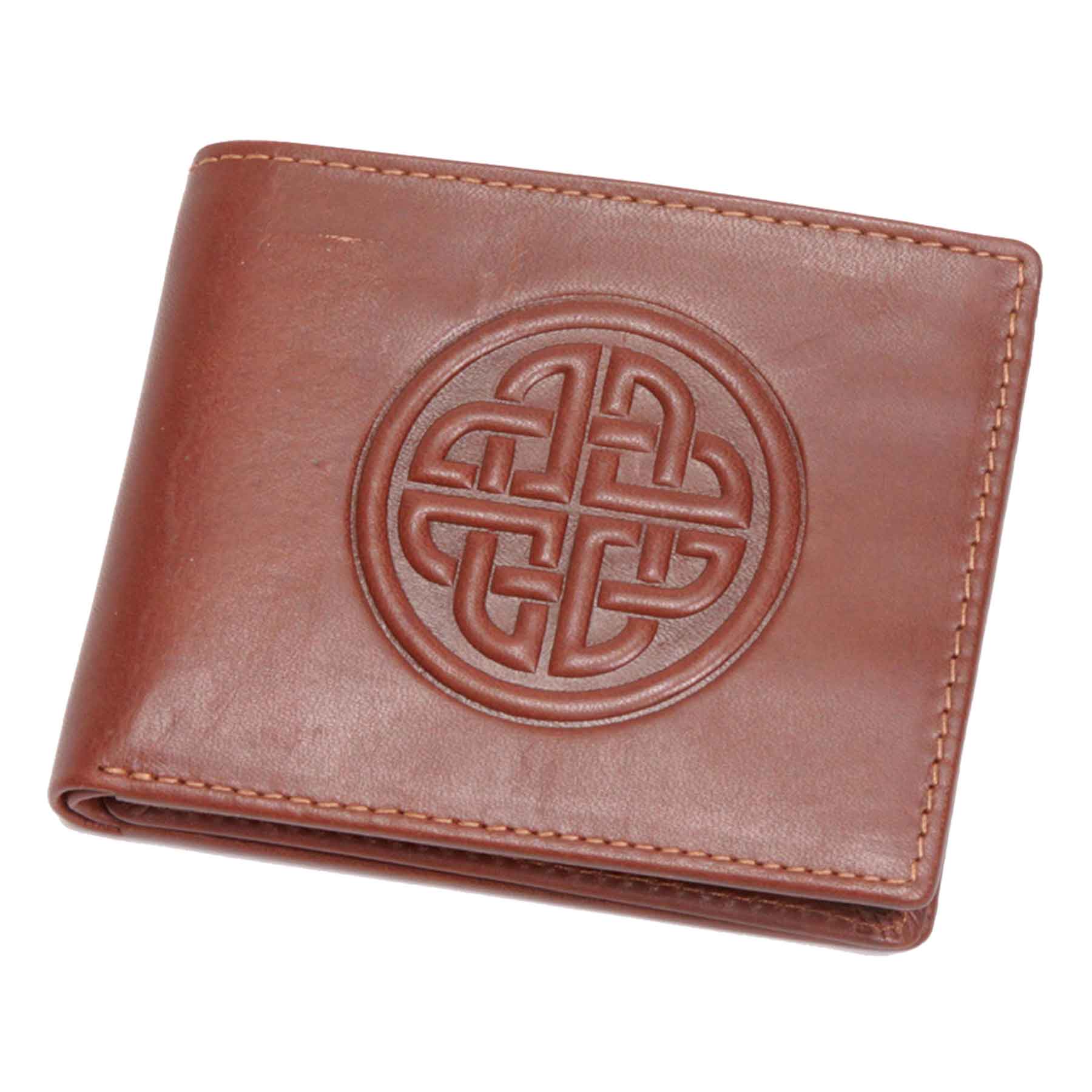 The Irish Boutique-Tri Fold Leather Celtic Black Wallet