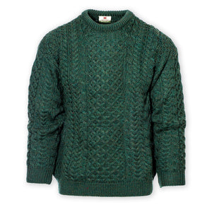 Unisex Aran Wool Crew Neck Sweater - Creative Irish Gifts