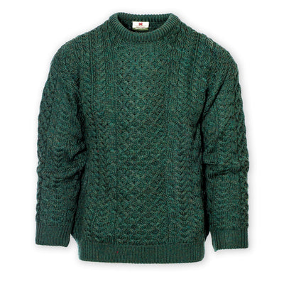 Unisex Aran Wool Crew Neck Sweater - Creative Irish Gifts