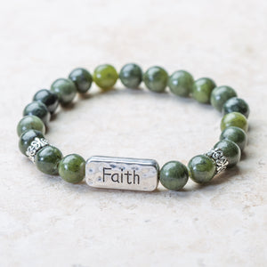 Connemara Marble Beads Bracelet, Faith Charm-Creative Irish gift