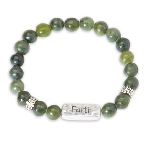 Connemara Marble Beads Bracelet, Faith Charm-Creative Irish gift