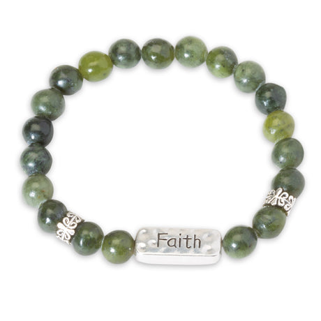 Connemara Marble Beads Bracelet, Faith Charm-Creative Irish gift