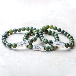Connemara Marble Beads Bracelet, Joy Charm-Creative Irish gift