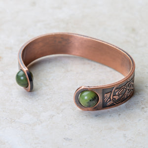 Connemara Marble Celtic Knotwork Copper Bangle-Creative Irish gift