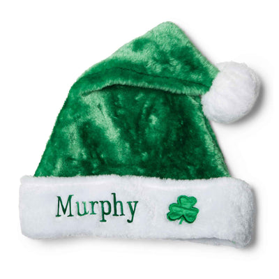 Personalized Green Shamrock Santa Hat - Creative Irish Gifts