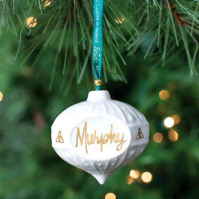 Personalized Belleek Christmas Ornament - Creative Irish Gifts