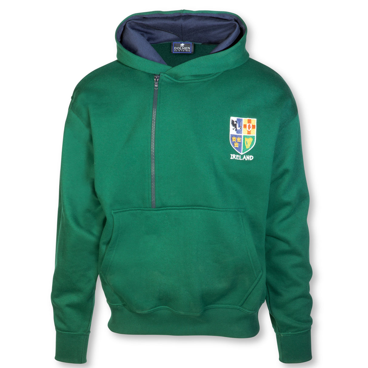 HIHZ-BOTTLE-Ireland Half Zip Hoodie Green Creative Irish Gifts.com