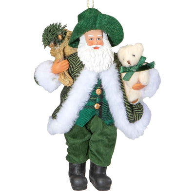 Irish Santa and Teddy Bear Ornament - Creative Irish Gifts