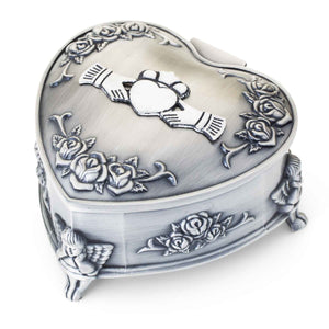 Heart Shaped Claddagh Pewter Jewelry Box - Creative Irish Gifts