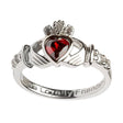 Irish Claddagh Ring - Sterling Silver with January Birthstone - Creative Irish Gifts