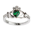 Irish Claddagh Ring - Sterling Silver with May Birthstone - Creative Irish Gifts