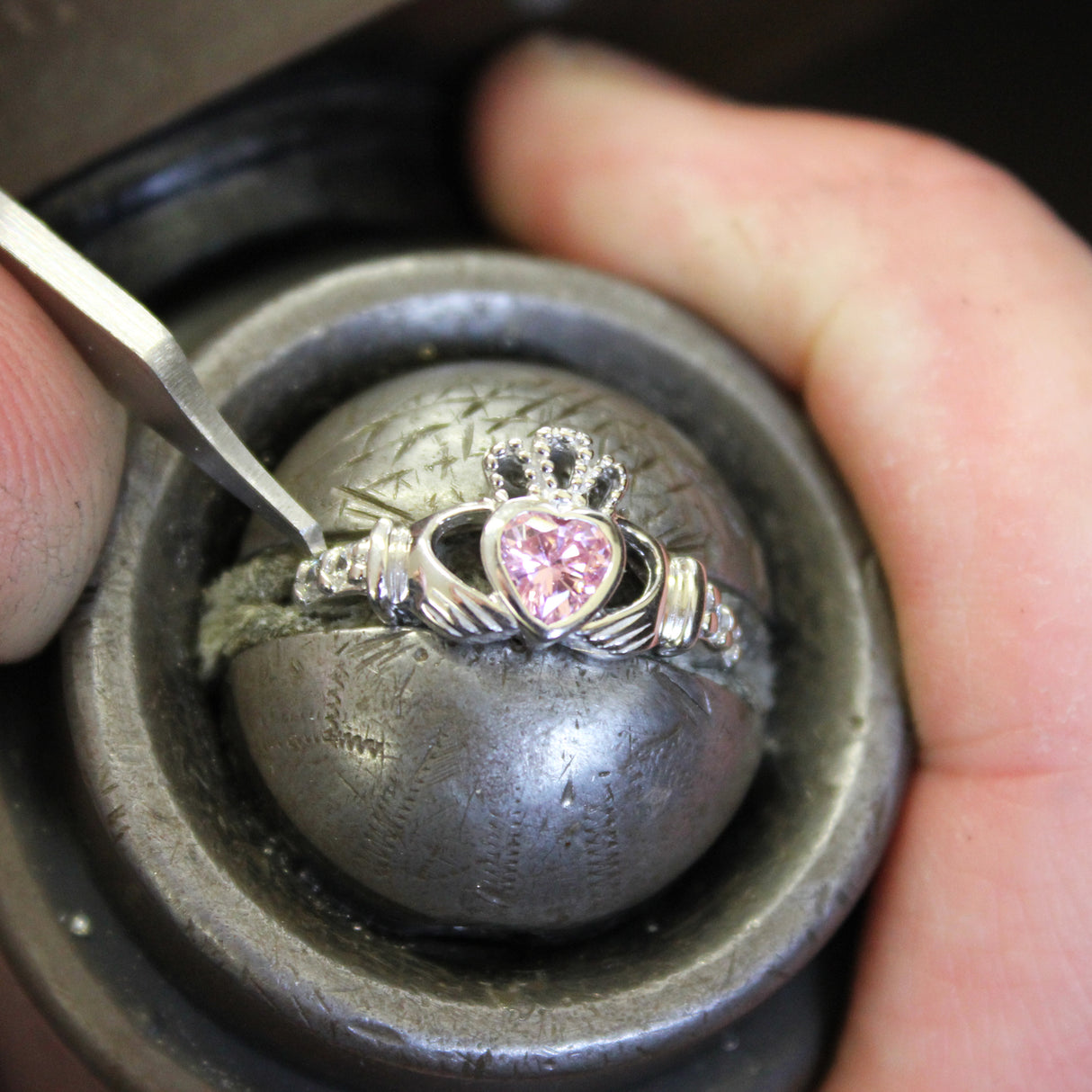 Irish Claddagh Ring - Sterling Silver with October Birthstone - Creative Irish Gifts