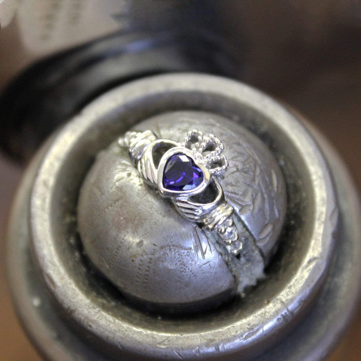 Irish Claddagh Ring - Sterling Silver with September Birthstone - Creative Irish Gifts