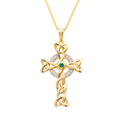 Gold Vermeil Celtic Cross Necklace - Creative Irish Gifts