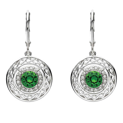 Swarovski Celtic Emerald Earrings - Creative Irish Gifts
