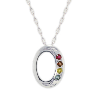 Family Birthstone Oval Pendant - Creative Irish Gifts
