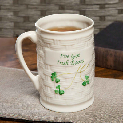 Belleek I've Got Irish Roots Mug - Creative Irish Gifts
