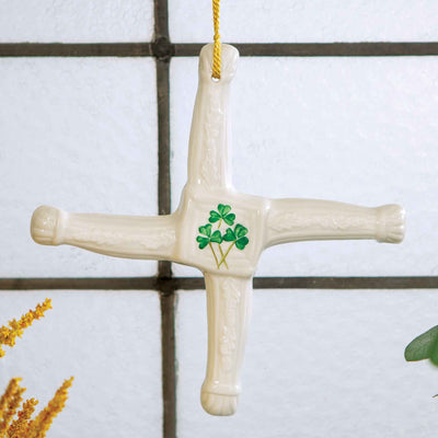 Belleek Shamrock St Brigid's Cross - Creative Irish Gifts