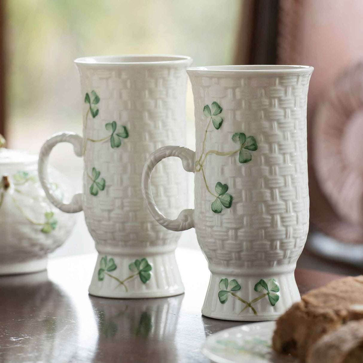 Belleek Shamrock Irish Coffee Mugs - Creative Irish Gifts