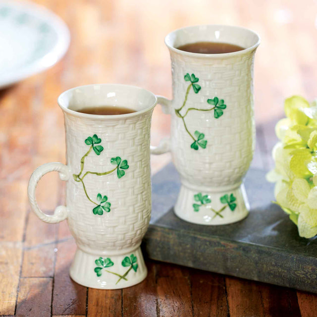 Belleek Shamrock Irish Coffee Mugs - Creative Irish Gifts