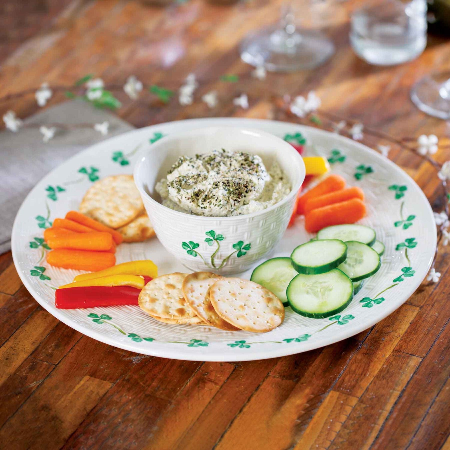 Belleek Chip and Dip Platter