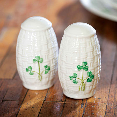 Belleek Shamrock Salt and Pepper Shakers - Creative Irish Gifts