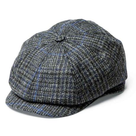 Men's Black Plaid Irish Tweed Newsboy Cap-Creative Irish gift