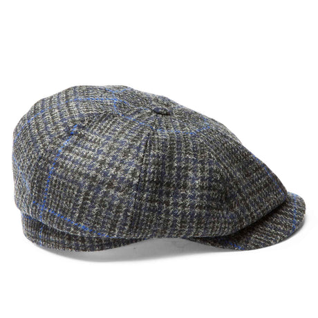 Men's Black Plaid Irish Tweed Newsboy Cap-Creative Irish gift