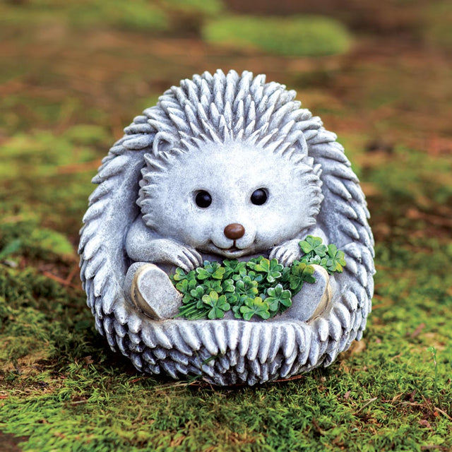 Irish Hedgehog Figurine w Shamrocks - Creative Irish Gifts