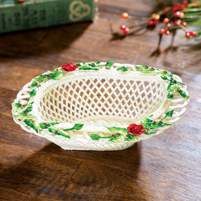 Belleek Winter Flower Basket - Creative Irish Gifts