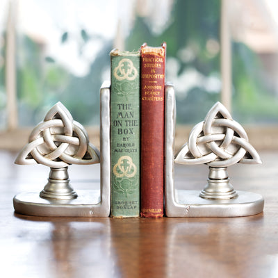 Brushed Nickel Celtic Knot Bookends - Creative Irish Gifts