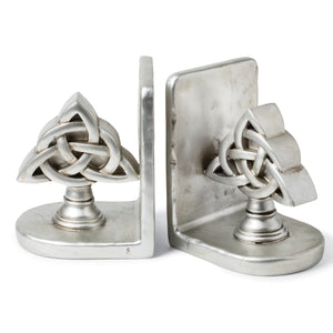 Brushed Nickel Celtic Knot Bookends - Creative Irish Gifts