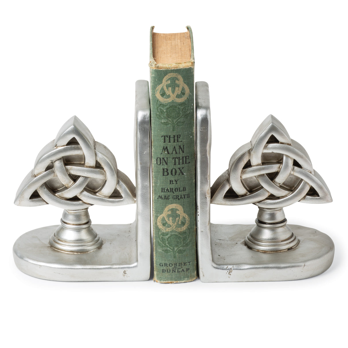 Brushed Nickel Celtic Knot Bookends - Creative Irish Gifts