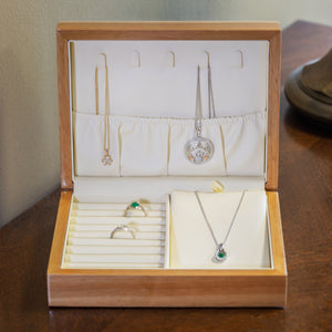 Connemara Marble and Oak Jewelry Box - Creative Irish Gifts