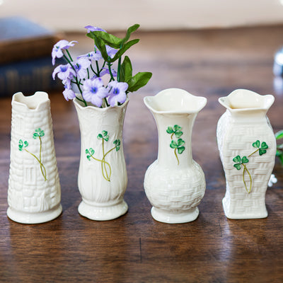 Belleek Shamrock Mini Vase Set - Creative Irish Gifts