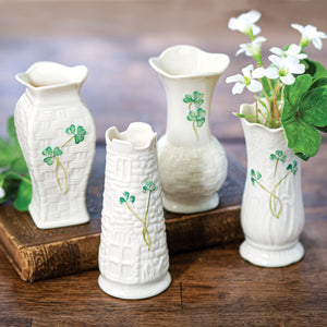 Belleek Shamrock Mini Vase Set - Creative Irish Gifts