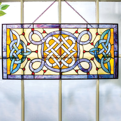 Celtic Knot Design Stained Glass Window Hanging - Creative Irish Gifts