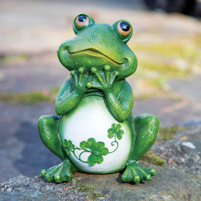 Shamrock Frog Garden Statue Garden Statues by Creative Irish Gifts