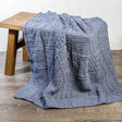 Aran Knit Patchwork Blanket- Blue - Creative Irish Gifts